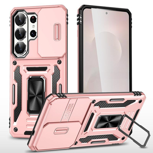 Samsung Galaxy S26 Ultra 5G Armor PC Hybrid TPU Camera Shield Phone Case - Rose Gold