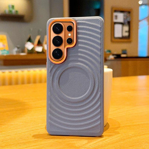 Samsung Galaxy S26 Ultra 5G Armor Wave Texture Magnetic Shockproof Phone Case - Black