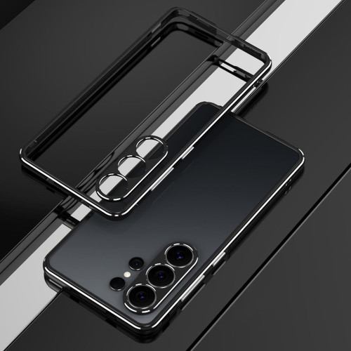 Samsung Galaxy S26 Ultra 5G Aurora Series Lens Protector + Metal Frame Phone Case - Black Silver