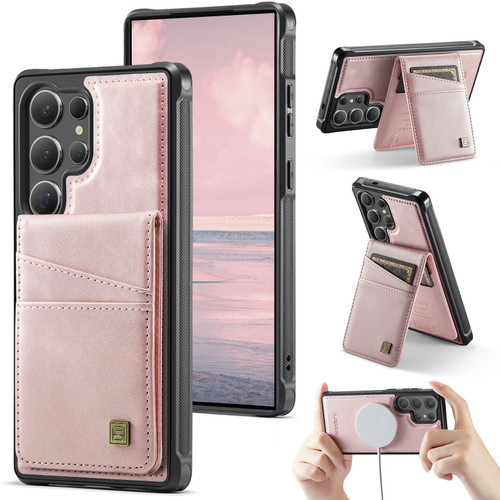 Samsung Galaxy S26 Ultra 5G AutSpace A12 MagSafe Magnetic RFID Card Bag Phone Case - Rose Gold