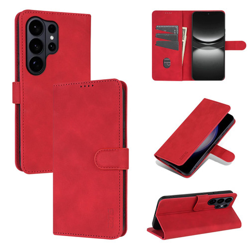 Samsung Galaxy S26 Ultra 5G AZNS Skin Feel Calf Texture Flip Leather Phone Case - Red