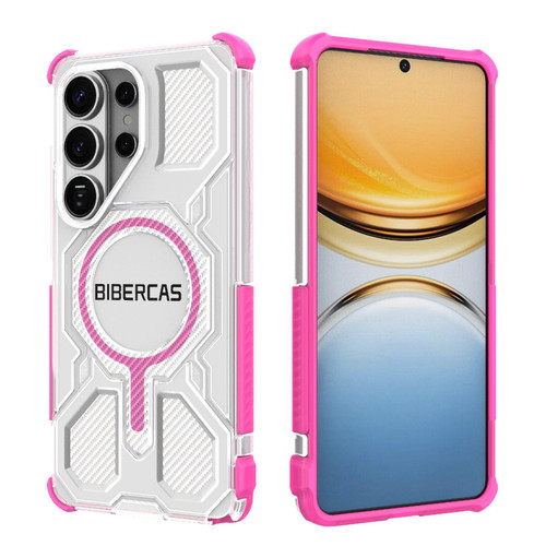 Samsung Galaxy S26 Ultra 5G BIBERCAS Transparent Color Series MagSafe Air Bag Shockproof Phone Case - Pink