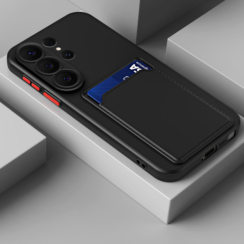 Samsung Galaxy S26 Ultra 5G Card Slot Design Shockproof TPU Phone Case - Black