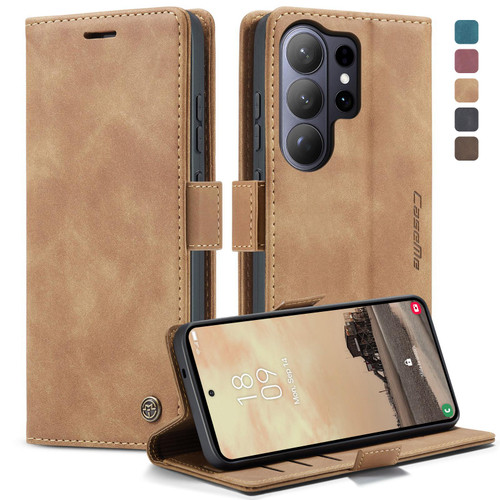 Samsung Galaxy S26 Ultra 5G CaseMe 013 Multifunctional Horizontal Flip Leather Phone Case - Brown