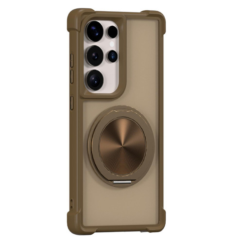 Samsung Galaxy S26 Ultra 5G CD Texture 360 Degree Rotating Holder MagSafe Phone Case - Gold
