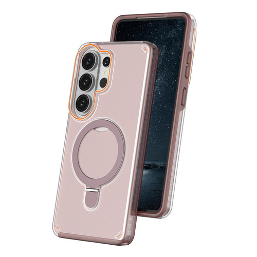 Samsung Galaxy S26 Ultra 5G Colorful 2 in 1 MagSafe Ring Holder Phone Case - Pink