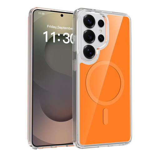 Samsung Galaxy S26 Ultra 5G Colorful Hard PC Hybrid Soft TPU Magnetic Phone Case - Orange