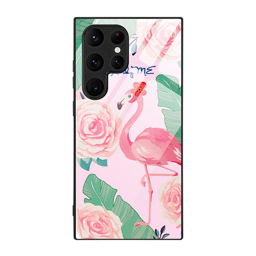 Samsung Galaxy S26 Ultra 5G Colorful Painted Glass Phone Case - Flamingo