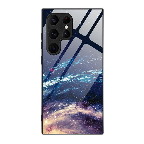 Samsung Galaxy S26 Ultra 5G Colorful Painted Glass Phone Case - Starry Sky