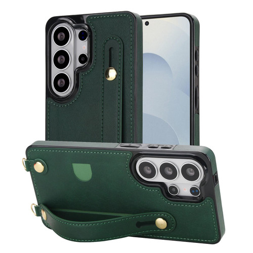 Samsung Galaxy S26 Ultra 5G Cross-body Wristband Holder Square Phone Case - Green
