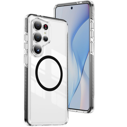 Samsung Galaxy S26 Ultra 5G Crystal Shield Clear Magnetic Acrylic Hybrid TPU Phone Case - Black