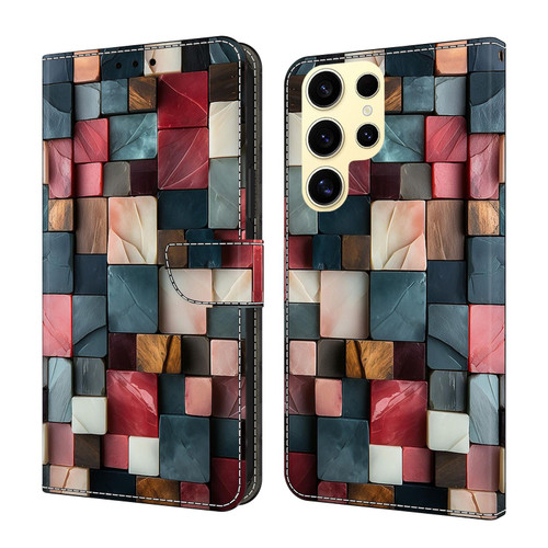 Samsung Galaxy S26 Ultra 5G Crystal-Like Painted Vegan Leather Phone Case - Colorful Bricks