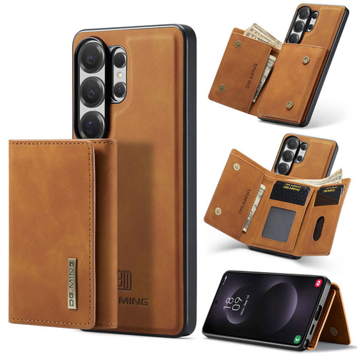 Samsung Galaxy S26 Ultra 5G DG.MING M1 Series 3-Fold Multi Card Wallet + Magnetic Phone Case - Brown