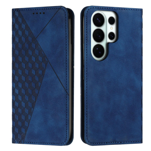 Samsung Galaxy S26 Ultra 5G Diamond Splicing Skin Feel Magnetic Leather Phone Case - Blue