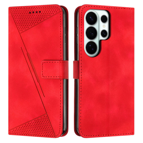 Samsung Galaxy S26 Ultra 5G Dream Triangle Leather Phone Case with Lanyard - Red