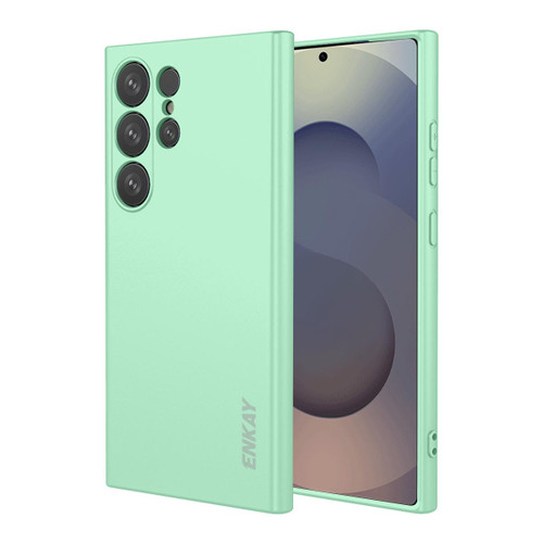 Samsung Galaxy S26 Ultra 5G ENKAY Liquid Silicone Soft Shockproof Phone Case - Light Green