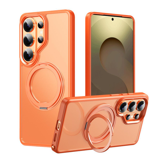 Samsung Galaxy S26 Ultra 5G Frosted 360 Degree MagSafe Magnetic Holder Phone Case - Orange