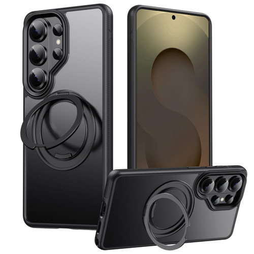 Samsung Galaxy S26 Ultra 5G Gear-Style Stress Relief 360 Rotation Holder MagSafe Phone Case - Black