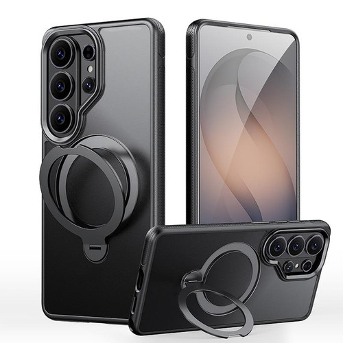 Samsung Galaxy S26 Ultra 5G Gear-Style Stress Relief 360 Rotation Holder MagSafe Phone Case - Black