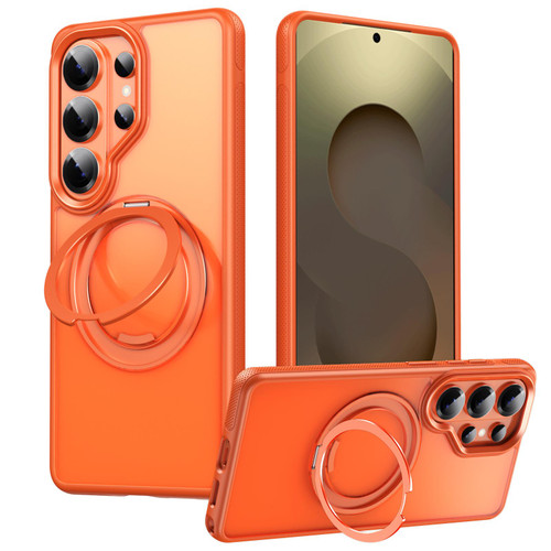 Samsung Galaxy S26 Ultra 5G Gear-Style Stress Relief 360 Rotation Holder MagSafe Phone Case - Orange
