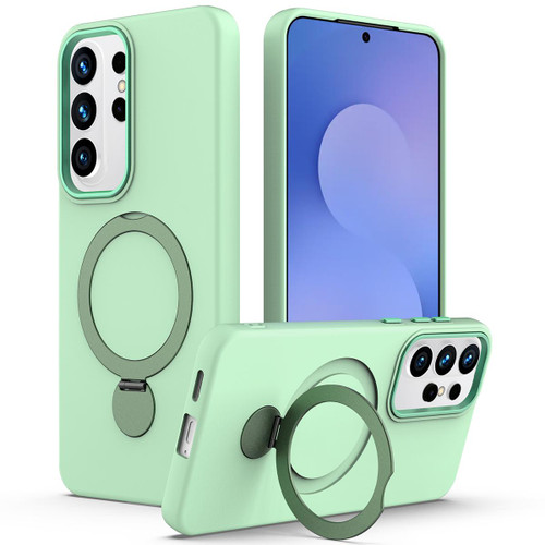 Samsung Galaxy S26 Ultra 5G Gen1.5 Pivot Ring Holder TPU Hybrid PC Phone Case - Green