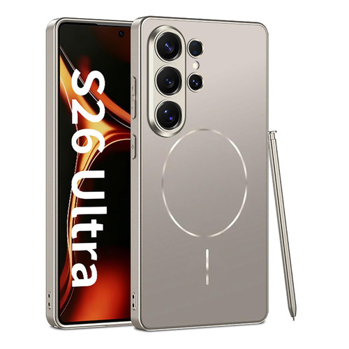 Samsung Galaxy S26 Ultra 5G GKK AG Craft Skin Feel Full Coverage Magnetic Phone Case without Pen - Grey