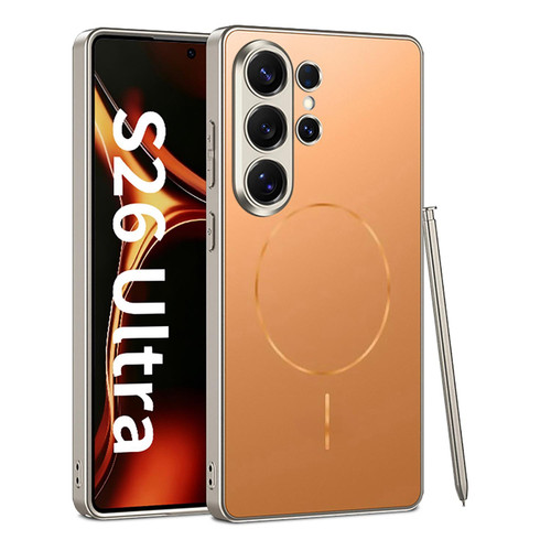 Samsung Galaxy S26 Ultra 5G GKK AG Craft Skin Feel Full Coverage Magnetic Phone Case without Pen - Orange