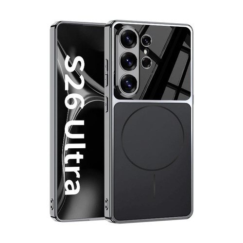Samsung Galaxy S26 Ultra 5G GKK AG Phantom Plating Frame Skin Feel Full Coverage Magnetic Phone Case - Black