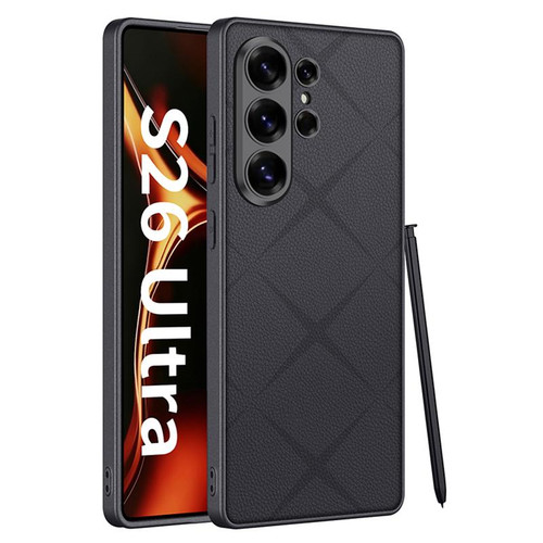 Samsung Galaxy S26 Ultra 5G GKK Asterism Metal Paint Skin Feel Leather Full Coverage Phone Case - Black