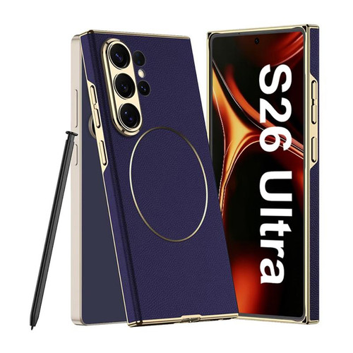 Samsung Galaxy S26 Ultra 5G GKK Plating Leather Curved Magnetic Phone Case without Pen - Purple