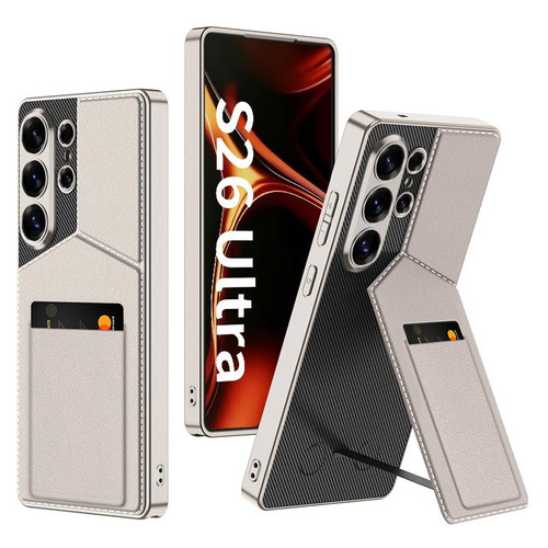 Samsung Galaxy S26 Ultra 5G GKK Rotor Bracket Recessed Card Bag Full Coverage Phone Case - Grey