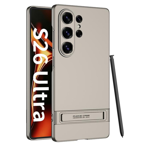 Samsung Galaxy S26 Ultra 5G GKK Triumph Ultra-Thin Full Coverage Phone Case with Holder - Titanium Grey