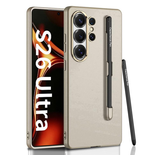 Samsung Galaxy S26 Ultra 5G GKK Ultra-thin Full Coverage PC Phone Case with Pen Slot & Stylus - Titanium Gray