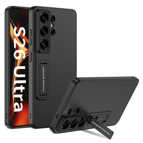 Samsung Galaxy S26 Ultra 5G GKK Ultra-thin Full Coverage Phone Case with Holder - Black