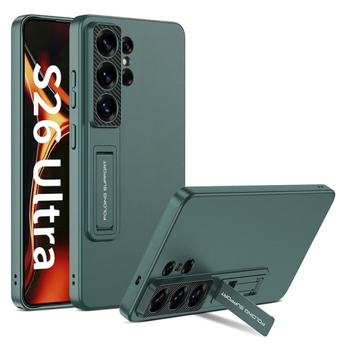 Samsung Galaxy S26 Ultra 5G GKK Ultra-thin Full Coverage Phone Case with Holder - Green