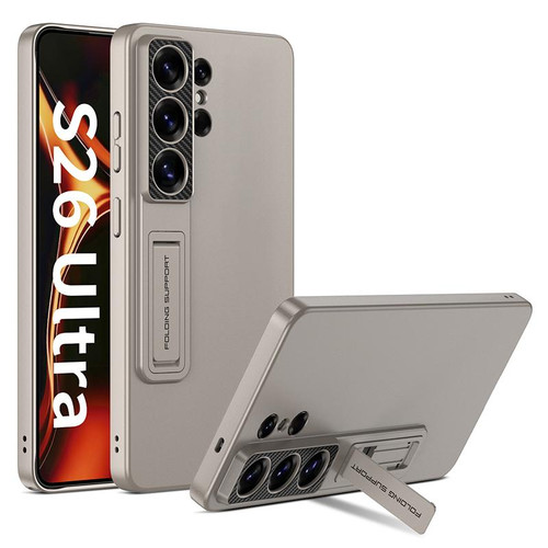 Samsung Galaxy S26 Ultra 5G GKK Ultra-thin Full Coverage Phone Case with Holder - Grey