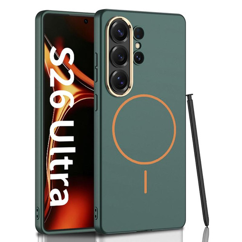 Samsung Galaxy S26 Ultra 5G GKK Ultra-thin Skin Feel Magnetic Thin Ring Phone Case, Not Included Pen - Forest Green