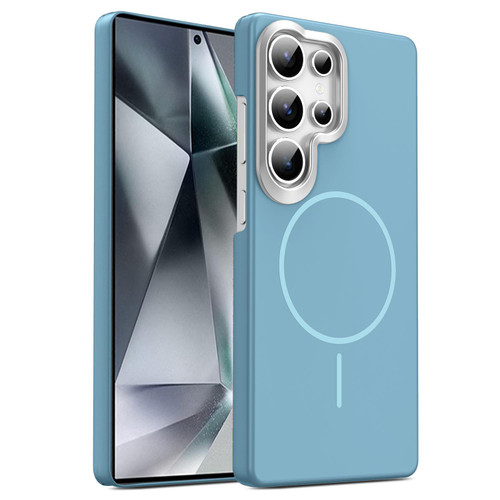 Samsung Galaxy S26 Ultra 5G Gold Armor PC Thin Circle MagSafe Shockproof Phone Case - Ocean Blue
