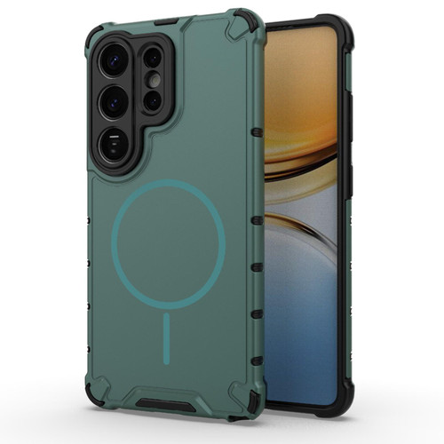 Samsung Galaxy S26 Ultra 5G Grating Solid Color MagSafe Magnetic Phone Case - Green