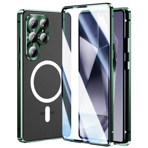 Samsung Galaxy S26 Ultra 5G HD Full Cover Magsafe Magnetic Metal Tempered Glass Phone Case - Green