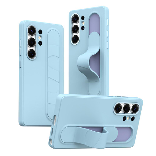 Samsung Galaxy S26 Ultra 5G Intelligent Control Button Wristband Phone Case - Far Peak Blue