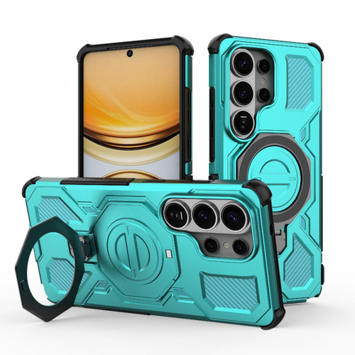 Samsung Galaxy S26 Ultra 5G J-20 Solid Color MagSafe Magnetic TPU+PC Phone Case - Lake Blue