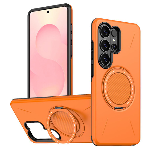 Samsung Galaxy S26 Ultra 5G Kalebol Magnetic MagSafe Rotation Holder PC Phone Case - Orange