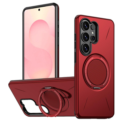Samsung Galaxy S26 Ultra 5G Kalebol Magnetic MagSafe Rotation Holder PC Phone Case - Red
