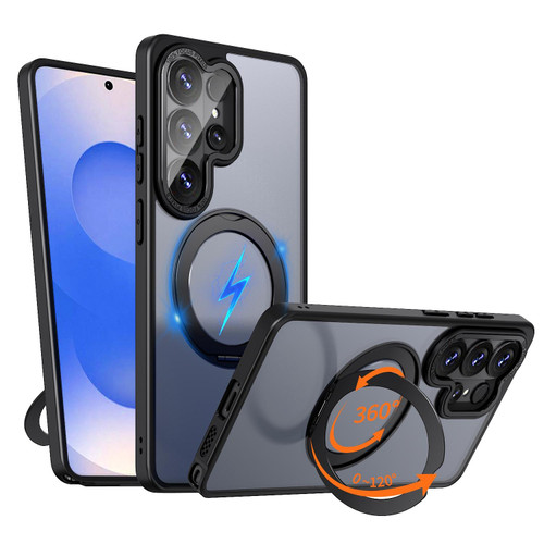 Samsung Galaxy S26 Ultra 5G Kalebol MagSafe Metal Ring Holder Phone Case - Black