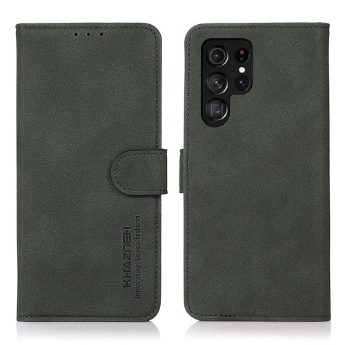 Samsung Galaxy S26 Ultra 5G KHAZNEH Matte Texture Leather Phone Case - Green