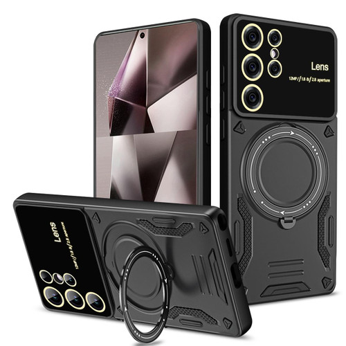 Samsung Galaxy S26 Ultra 5G Large Window MagSafe Holder Phone Case - Black