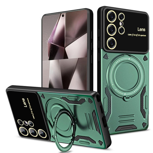 Samsung Galaxy S26 Ultra 5G Large Window MagSafe Holder Phone Case - Green