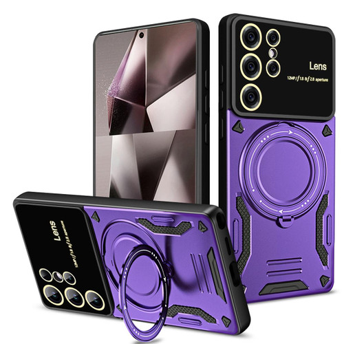 Samsung Galaxy S26 Ultra 5G Large Window MagSafe Holder Phone Case - Purple