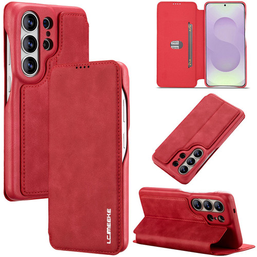 Samsung Galaxy S26 Ultra 5G LC.IMEEKE Hon Ancient Series Flip Leather Phone Case - Red